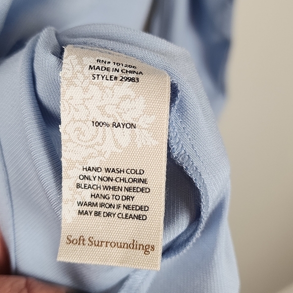 Soft Surroundings size M blue tunic top Hi-low - Picture 5 of 10